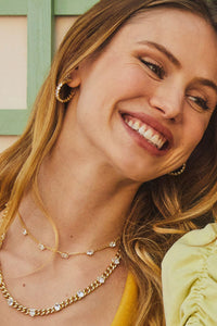Kendra Scott: Cailin Crystal Hoop Earrings - White Crystal | Makk Fashions