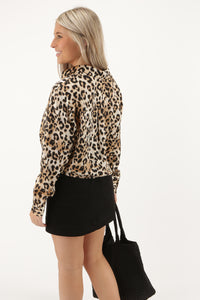 Call Me Wild Button Down Blouse - Brown