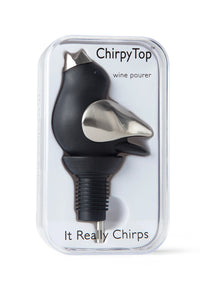 Chirpy Top Wine Pourer - Black/Chrome | Makk Fashions