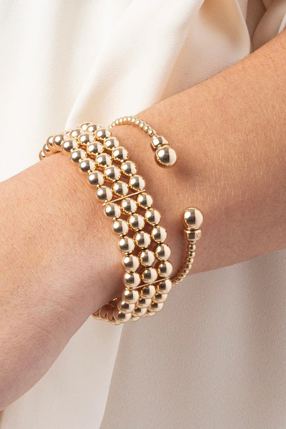 enewton: Classic 3mm Bead Cuff - Gold | Makk Fashions