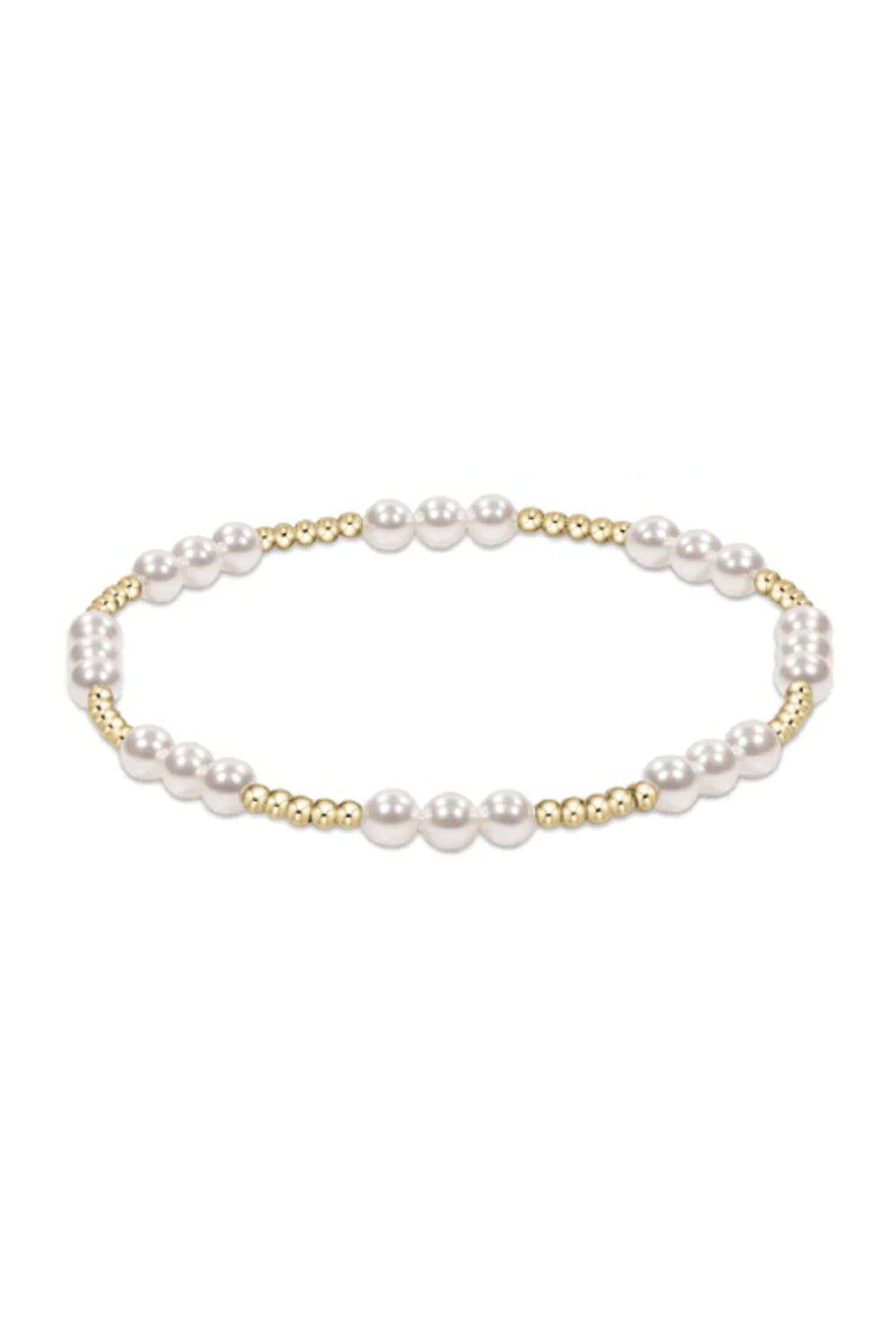 enewton: Classic Joy Pattern 4mm Bead Bracelet - Pearl | Makk Fashions