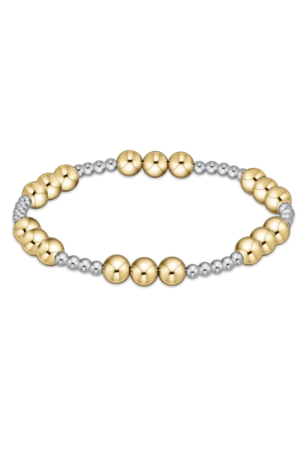 enewton: Classic Joy Pattern 6mm Bead Bracelet - Mixed Metal | Makk Fashions