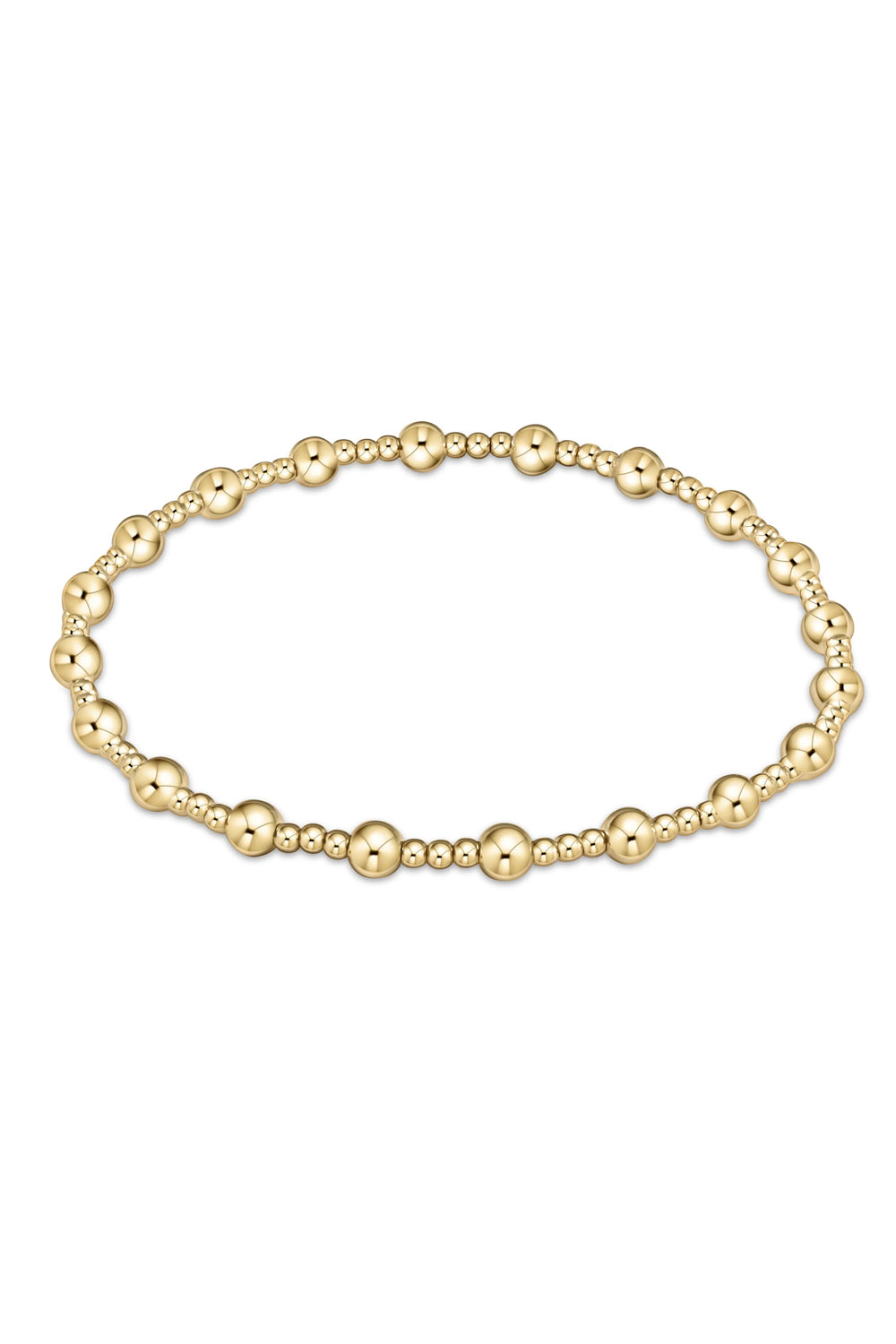 enewton: Classic Sincerity Pattern 4mm Bead Bracelet - Gold | Makk Fashions
