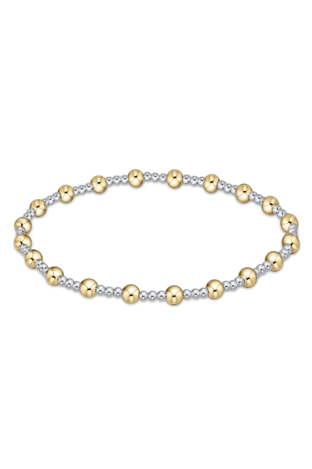 enewton: Classic Sincerity Pattern 4mm Bead Bracelet - Mixed Metal | Makk Fashions