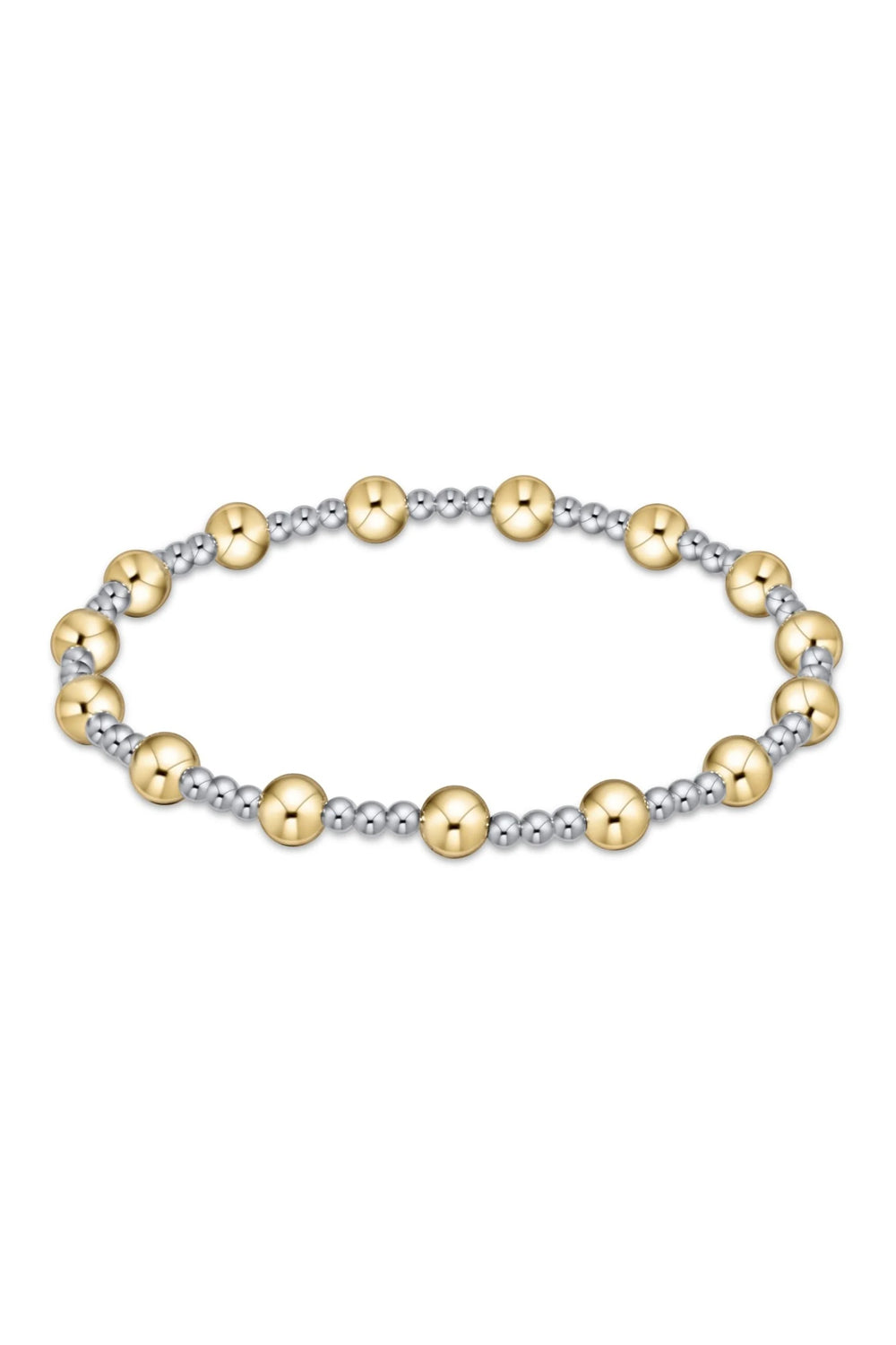enewton: Classic Sincerity Pattern 5mm Bead Bracelet - Mixed Metal | Makk Fashions