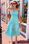 Clear Waters Tiered Maxi Dress - Aqua | Makk Fashions