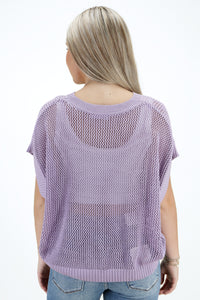 Cooler Days Knit Sweater Top - Lavender | Makk Fashions