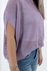 Cooler Days Knit Sweater Top - Lavender | Makk Fashions