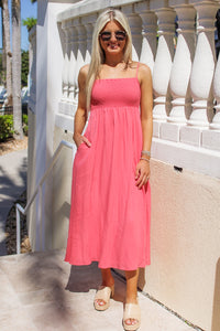 Z Supply: Beachside Midi Dress - Sunset Pink