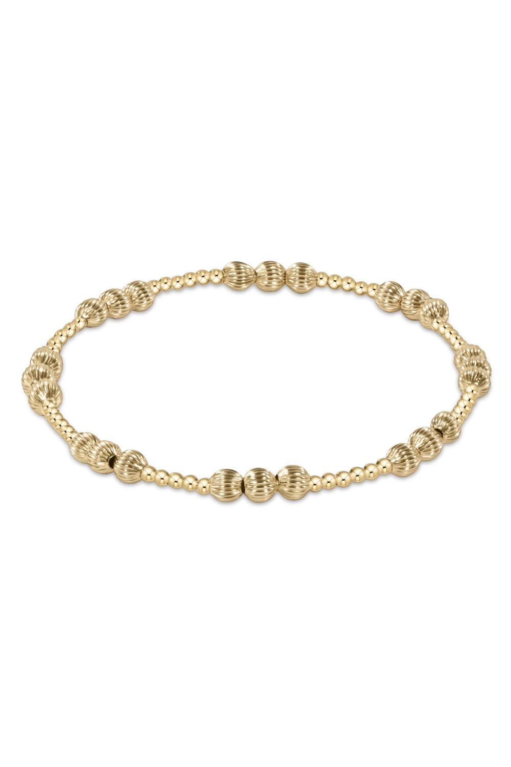 enewton: Dignity Joy Pattern 4mm Bead Bracelet - Gold | Makk Fashions