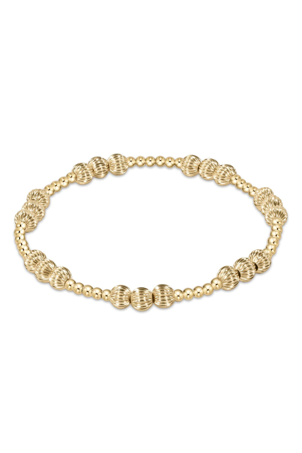 enewton: Dignity Joy Pattern 5mm Bead Bracelet - Gold | Makk Fashions
