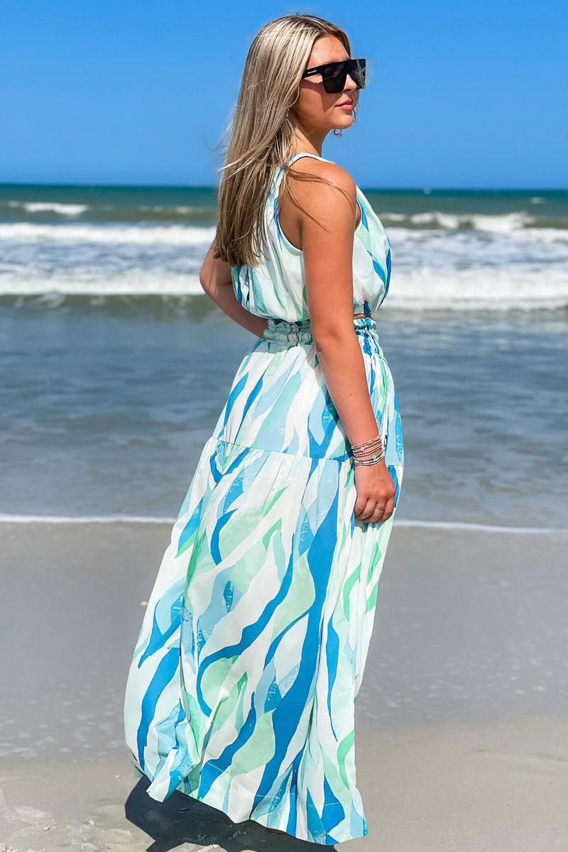 Dreaming Of Sunshine Amalfi Maxi Skirt - Azure | Makk Fashions