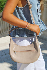 The Brianna Shoulder Crossbody Bag - Taupe