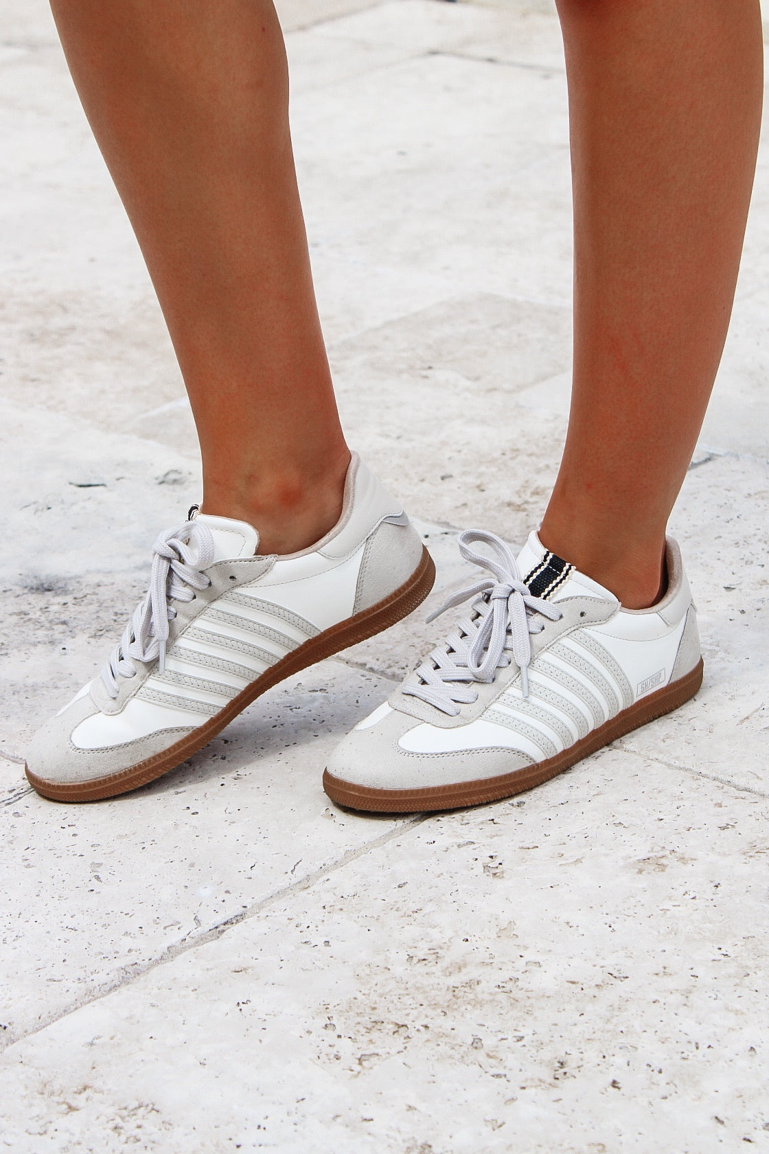 ShuShop: Stevie Suede Lo-Top  Sneakers - White