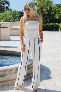 By The Boardwalk Linen Pants - Sand