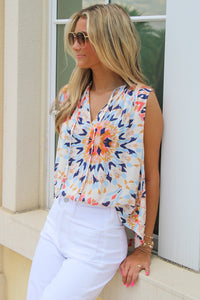 Party In Paradise Flowy Top - Multi