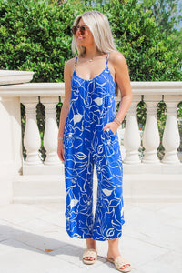 Z Supply: Cala Floral Flared Jumpsuit - Oceanside
