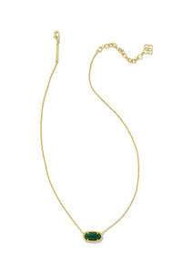 Kendra Scott: Elisa Gold Chain Necklace - Green Malachite | Makk Fashions
