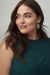 Kendra Scott: Elle Gold Drop Earrings - Rose Quartz | Makk Fashions