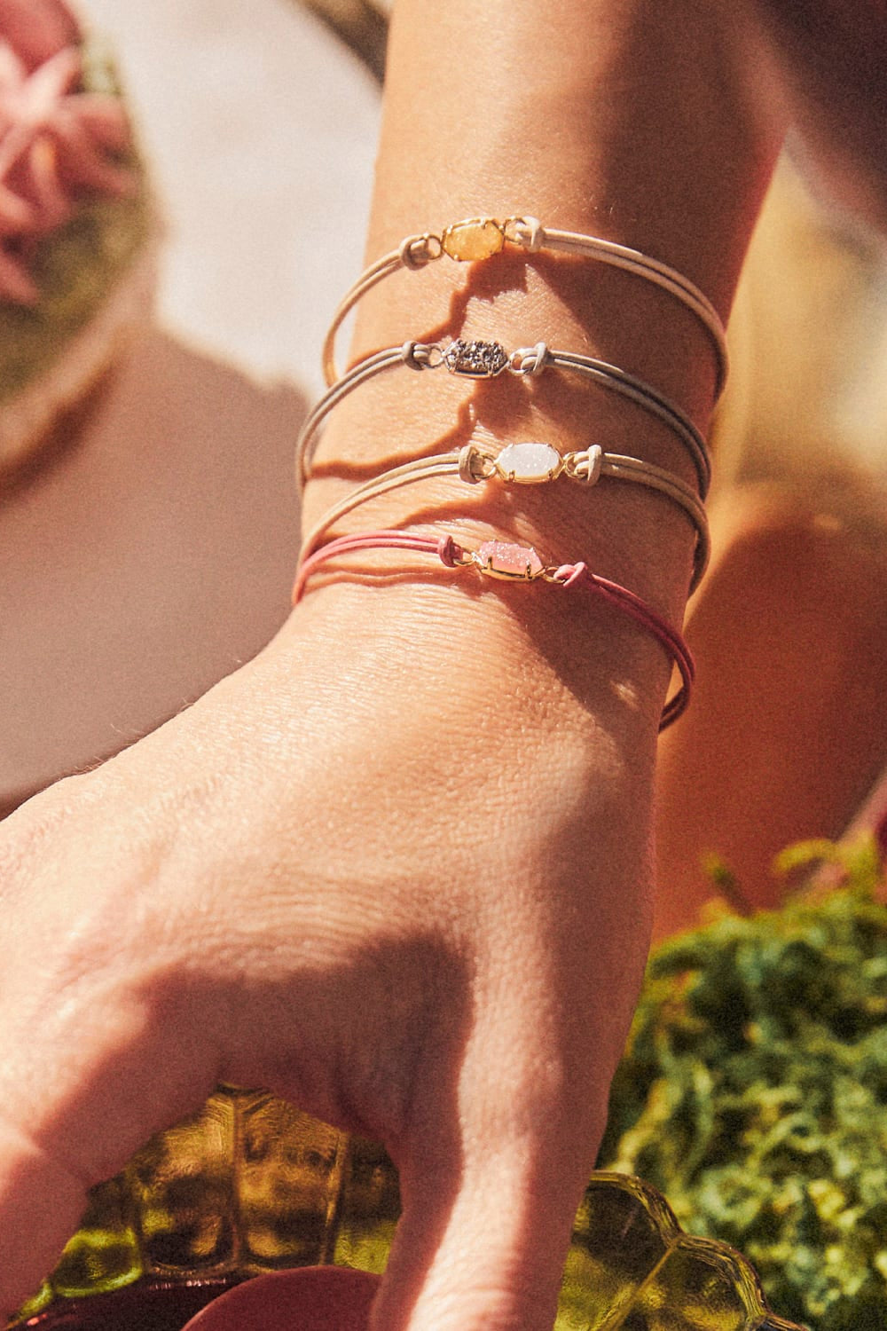 Kendra Scott: Emilie Corded Bracelet - Light Pink Drusy | Makk Fashions