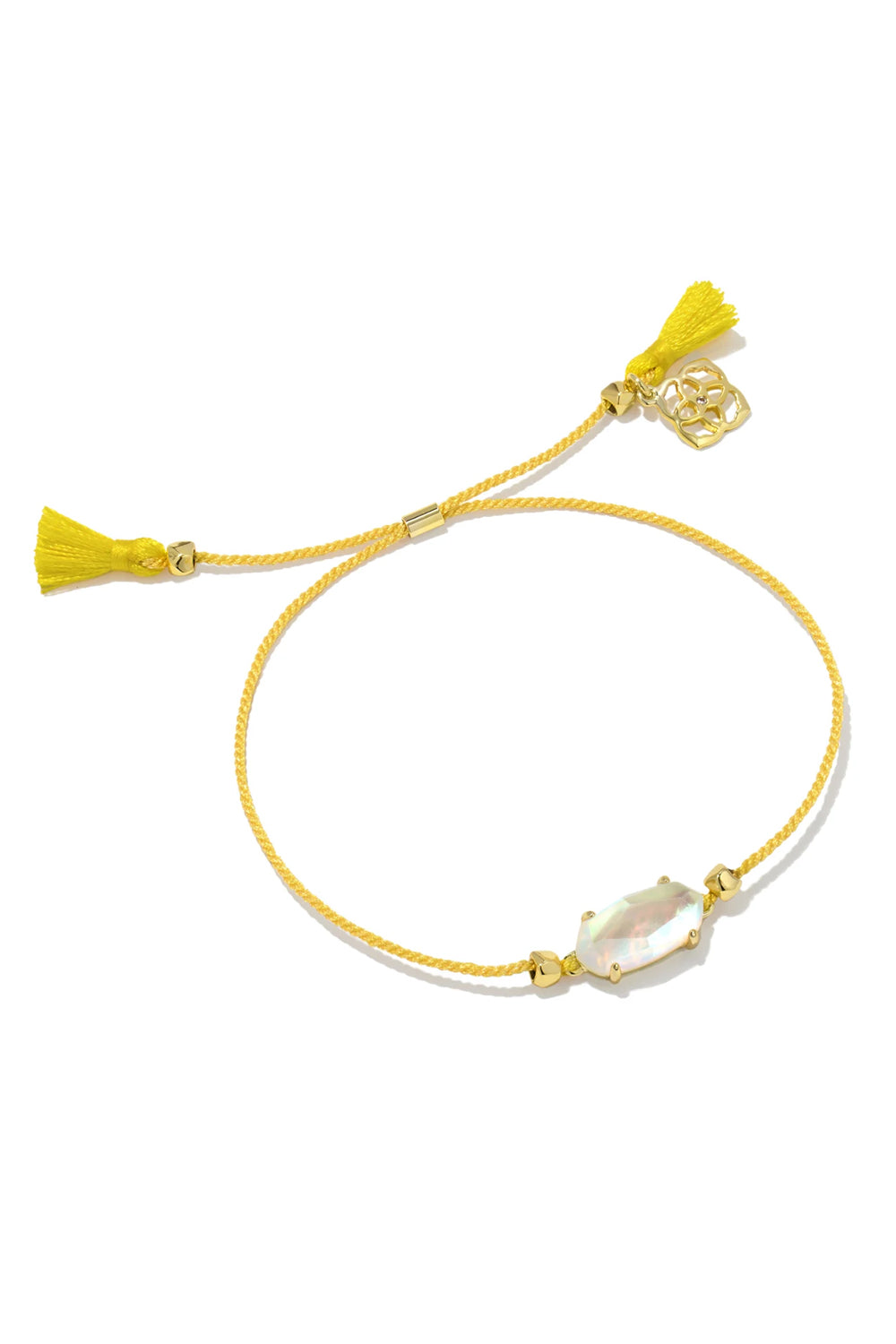 Kendra Scott: Everlyne Yellow Cord Friendship Bracelet - Gold Dichroic Glass | Makk Fashions