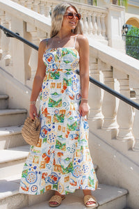 All In Fun Cut Out Maxi Dress - Multi