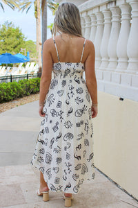 Fun Times Printed Midi Dress - Ivory