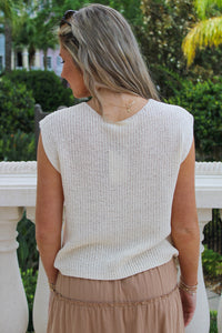 Calm Springs Crochet Flower Sweater - Ivory