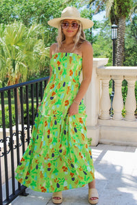 Ready To Party Tube Maxi Dress - Green Multi