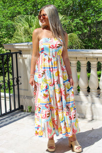 Summer Picnic's Tie Back Maxi Dress - Multi