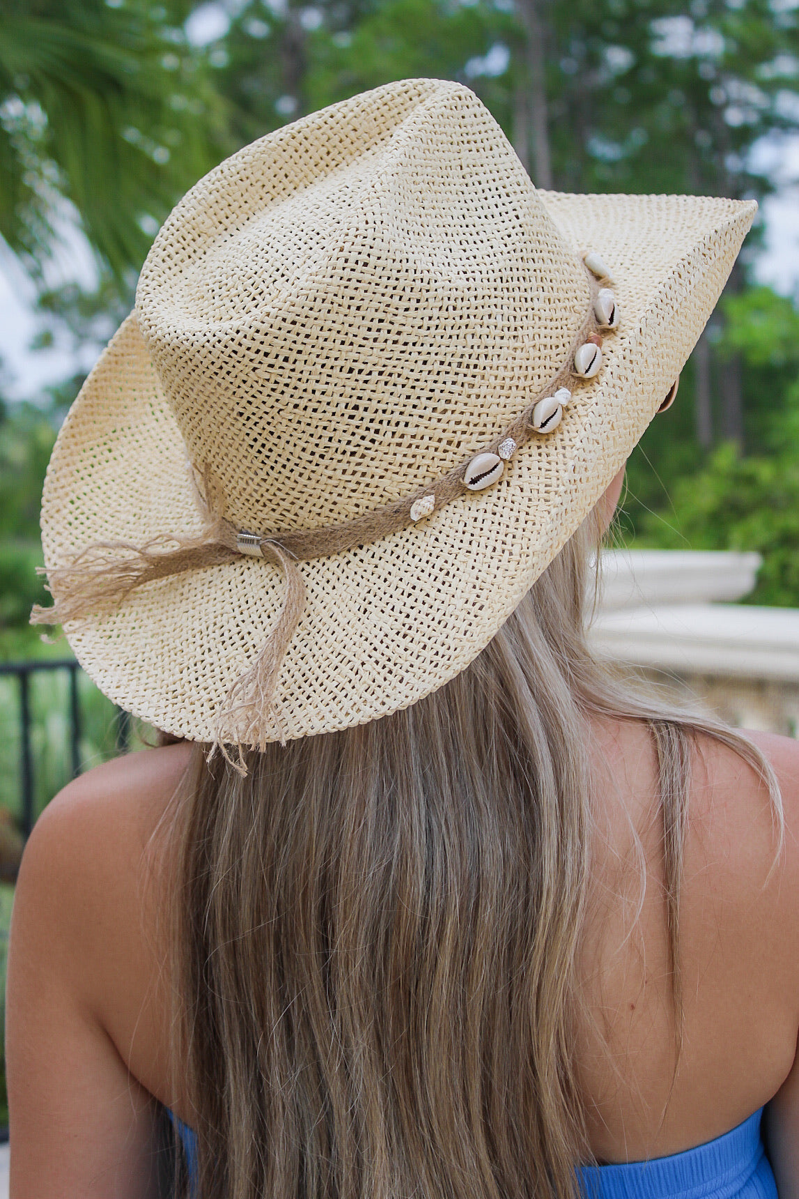 Coastal Beach Babe Cowrie Shell Hat - Ivory