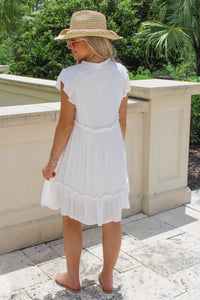 Just For You Tiered Ruffle Dress - White