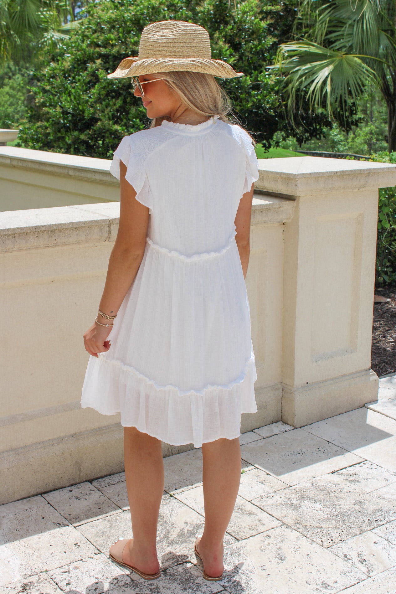 Just For You Tiered Ruffle Dress - White