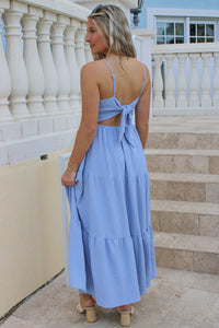 My Summer Love Tiered Midi Dress - Dusty Blue