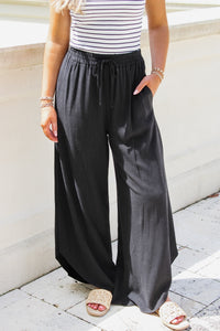 Casual Days Linen Pants - Black