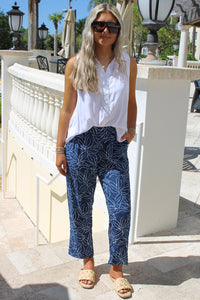Coastal Vibes Capri Pants - Navy