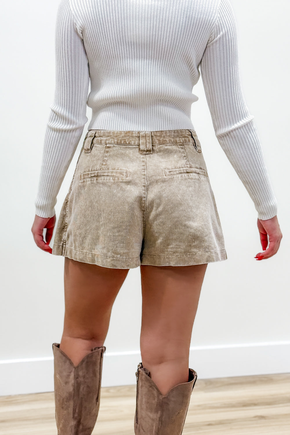 Fall Adventures Pleated Corduroy Mini Skirt - Camel | Makk Fashions