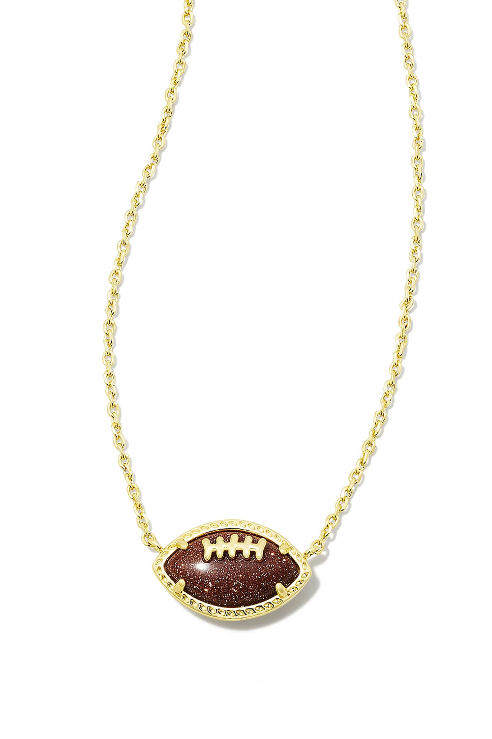 Kendra Scott: Football Short Pendant Necklace - Orange Goldstone | Makk Fashions