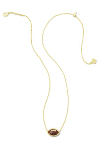 Kendra Scott: Football Short Pendant Necklace - Orange Goldstone | Makk Fashions