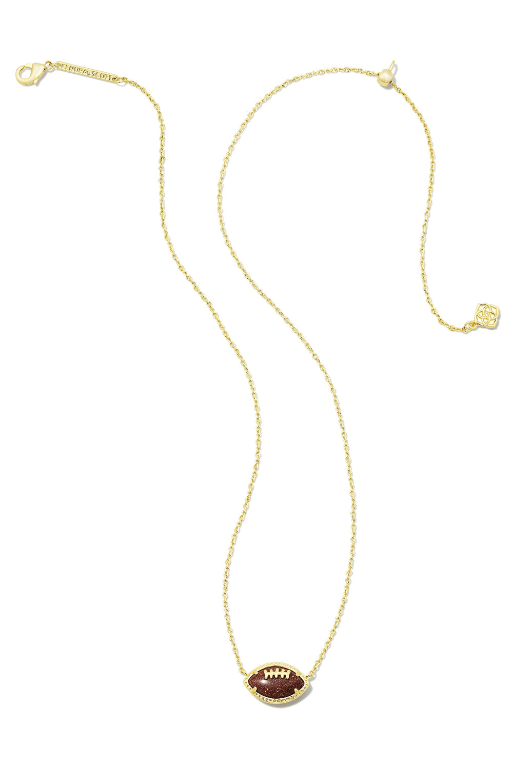 Kendra Scott: Football Short Pendant Necklace - Orange Goldstone | Makk Fashions