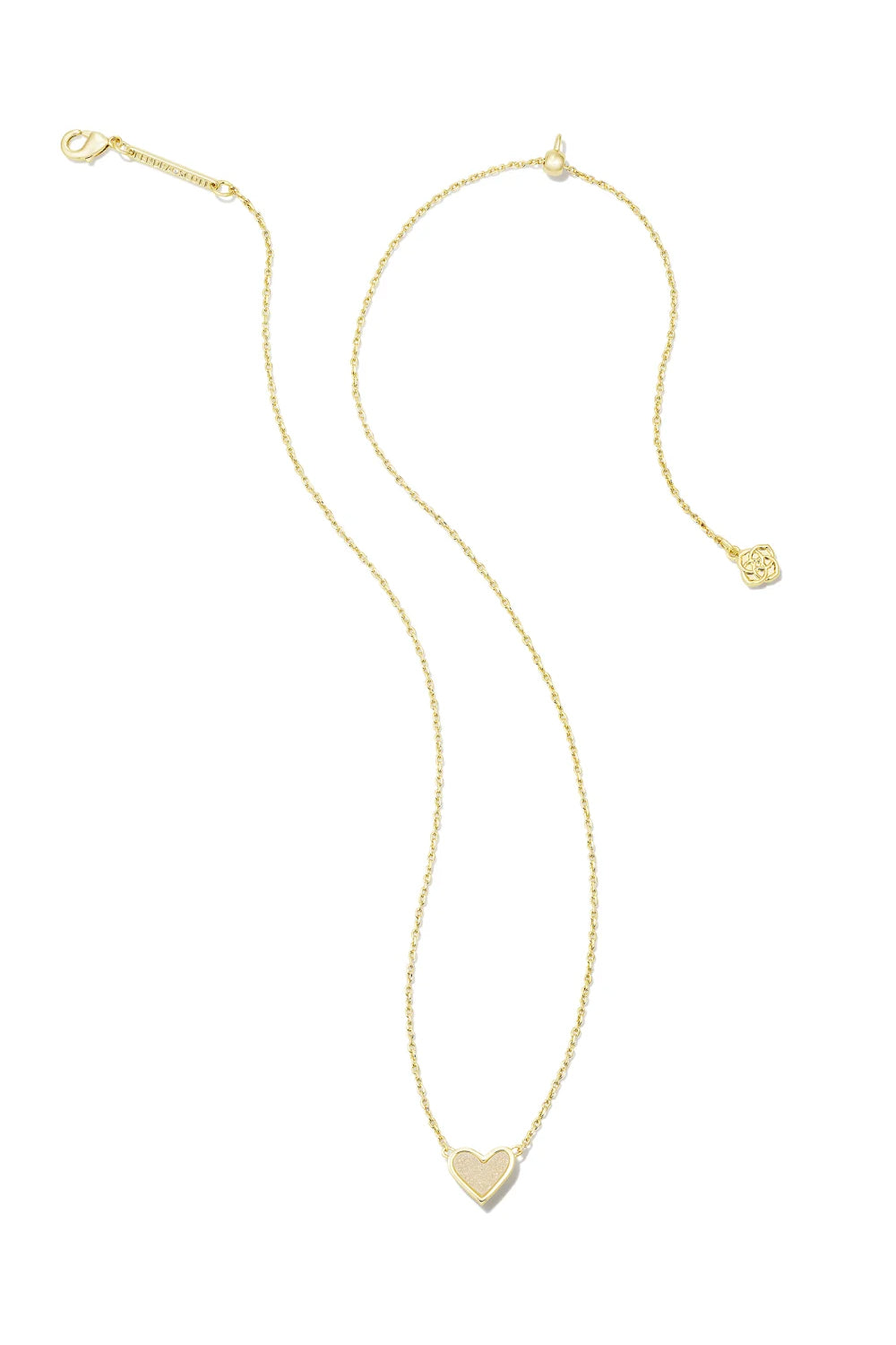 Kendra Scott: Framed Ari Heart Gold Short Pendant Necklace - Iridescent Drusy | Makk Fashions