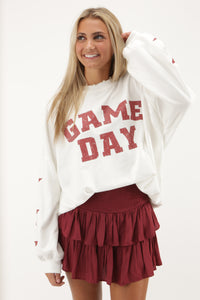 GAME DAY Crew Neck Sweatshirt - White