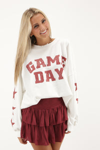 GAME DAY Crew Neck Sweatshirt - White