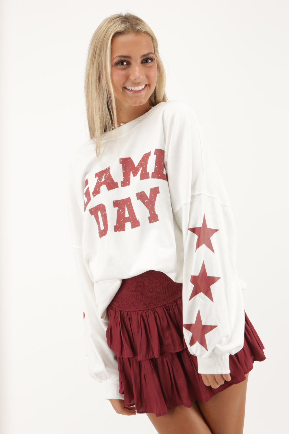GAME DAY Crew Neck Sweatshirt - White