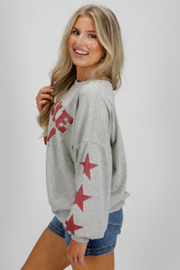GAME DAY Crewneck Sweatshirt - Heather Gray | Makk Fashions
