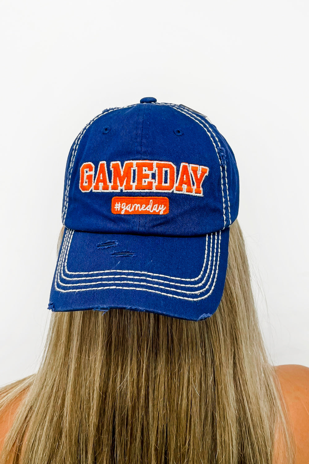 "Game Day" Washed Vintage Cap - Navy | Makk Fashions