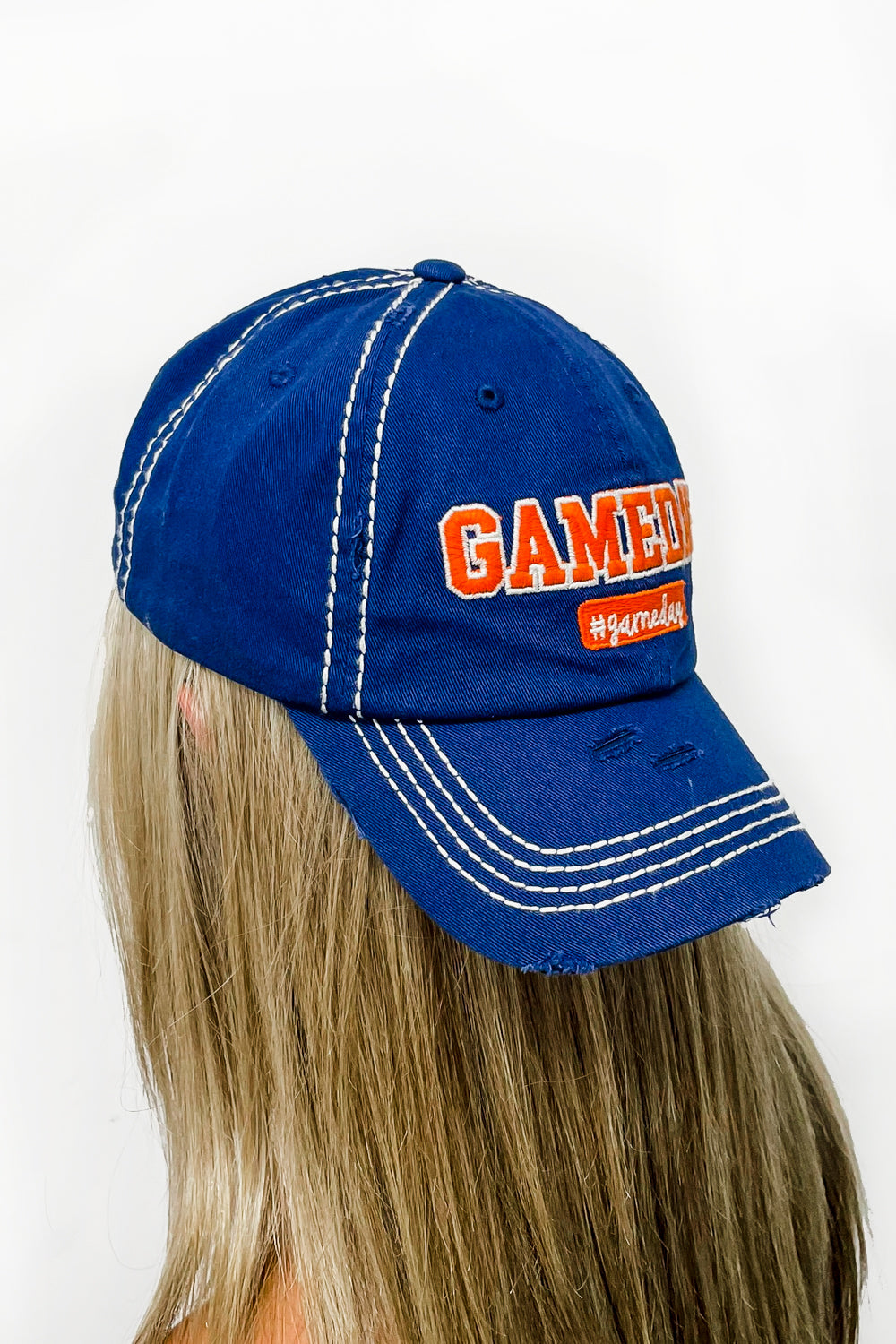 "Game Day" Washed Vintage Cap - Navy | Makk Fashions