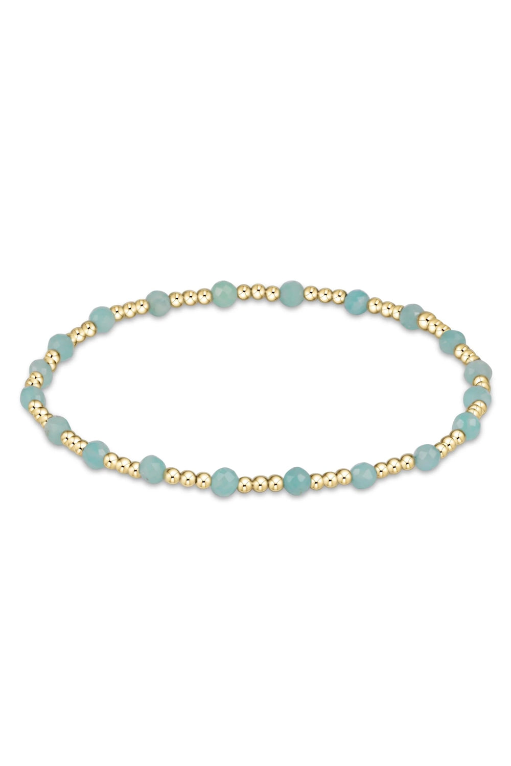 enewton: Gemstone Gold Sincerity Pattern 3mm Bracelet - Amazonite | Makk Fashions