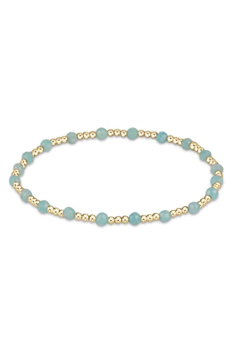 enewton: Gemstone Gold Sincerity Pattern 3mm Bracelet - Amazonite | Makk Fashions