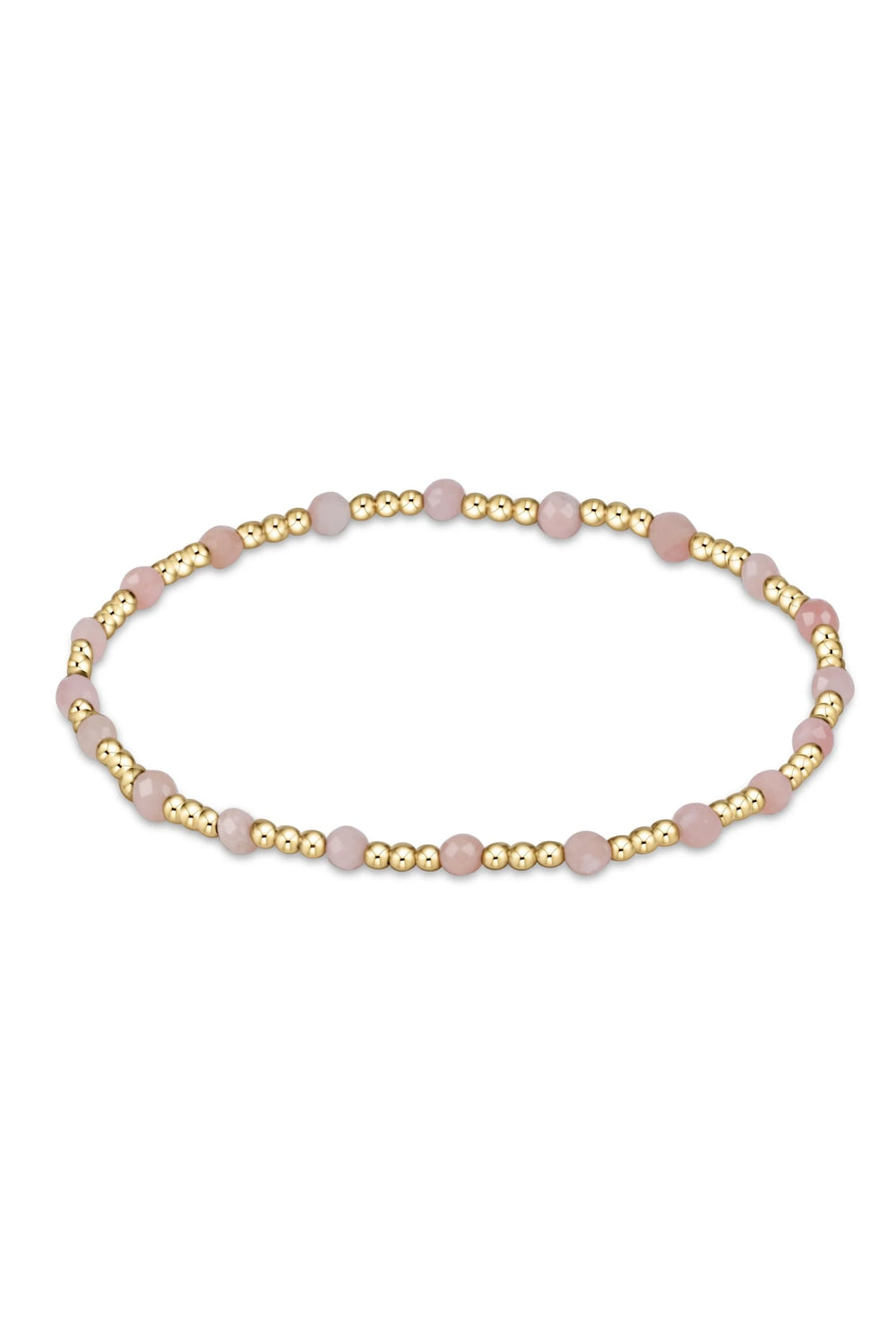 enewton: Gemstone Gold Sincerity Pattern 3mm Bracelet - Pink Opal | Makk Fashions